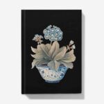 Pale Blue Auricula Journal / Notebook - Black Cover