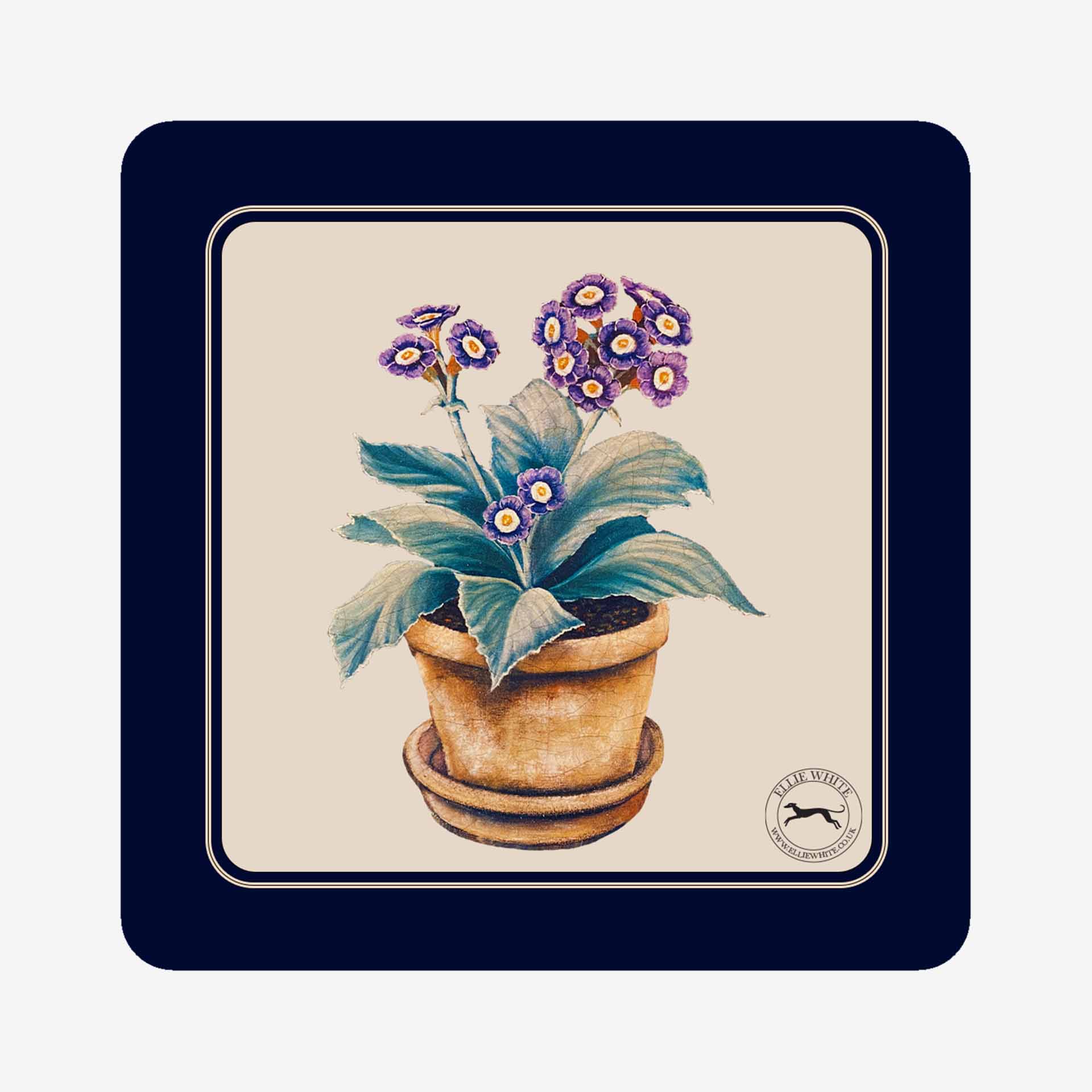 Violet Auricula Coaster | Violet Auricula Drinks Mat