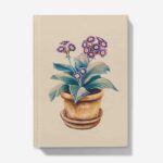 Violet Auricula Journal / Notebook - Cream Cover
