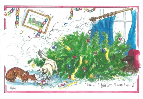 The Cat And The Christmas Tree