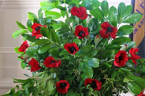 Remembrance Sunday Flowers In Great Badminton Church
