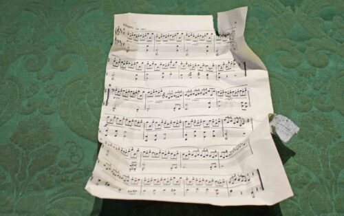 Sheet Music Used As Christmas Present Wrapping Paper
